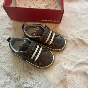 Toddler Boys See Kai Run Brown Leather Sneakers Size 7c